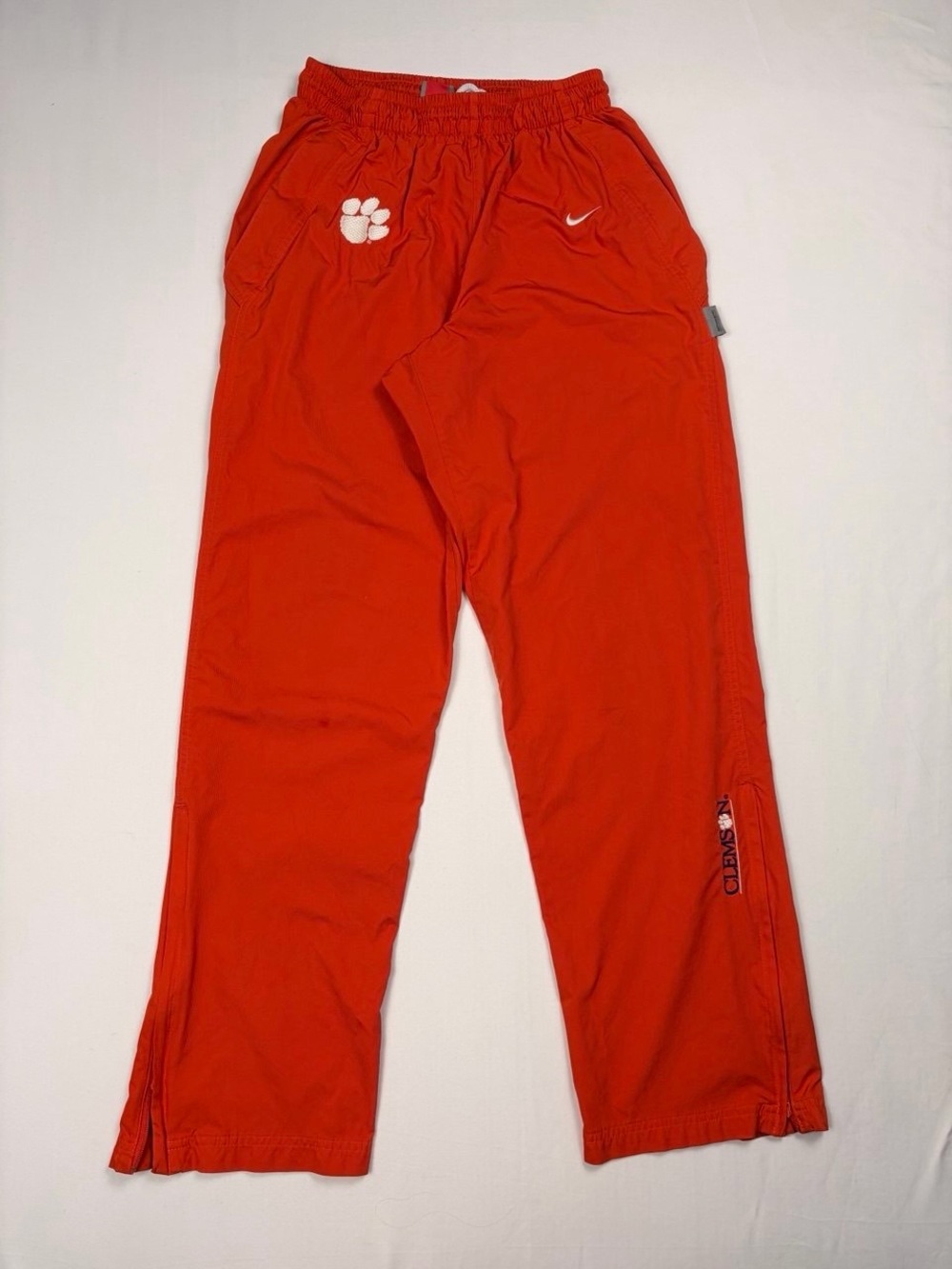 Vintage Nike Clemson Tigers Y2K Track Pants Small Orange